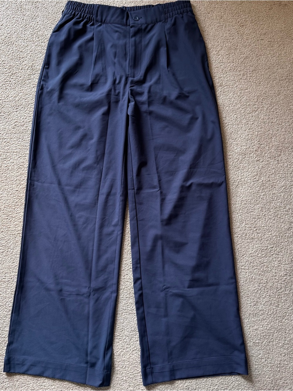 Beyond Yoga Navy Status Wide Leg Trouser